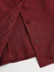 Sweetra Blus Wanita Terbaru Musim Gugur/Dingin, Modis, Kasual, Serbaguna, Warna Polos, dengan Desain yang Mengencangkan Pinggang, Cocok untuk Jalan-jalan, Bersosialisasi, Bepergian, dan Kencan. - Burgundy - View 5