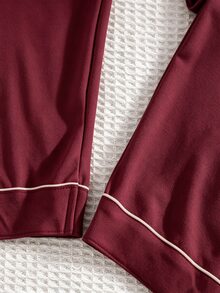 Tween Boy Contrast Piping PJ Set - Red - View 7