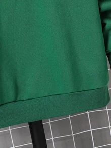 SHEIN 青少年男孩休閒極簡聖誕圖案寬鬆版長袖衛衣，適合秋季 - 綠色 - 查看 7