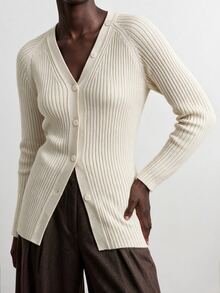Aalyst Spring/Autumn Elegant V-Neck Sleeveless Button-Front Fitted Cardigan Top For Women - White - View 5