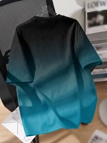 青少年男孩休閒舒適時尚簡約圓領短袖T恤，經典帥氣酷感卡通3D熊圖案印花，帥氣數字67，Six & Seven文字圖案印花 - 彩色 - 查看 3