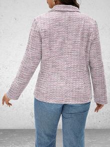 Vionelle Plus Size Women's Fashion Versatile Commute & Travel Blazer - Pink - View 2