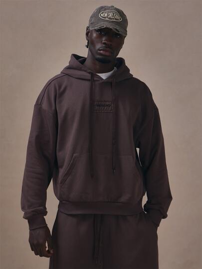 Musero Ensemble Sweat-shirt à Capuche Oversize Coupe Courte Épaules Tombantes Minimaliste O.T.H Pull Seul Essentiels Automne Hiver