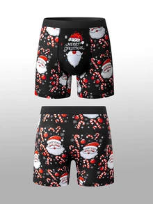 Notgurli Men's Printed Long Boxer Briefs 2-Pack - Multicolor - View 3