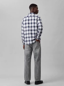 Colvenic 男士街頭風休閒花卉刺繡灰色牛仔褲 - 深灰色 - 查看 5