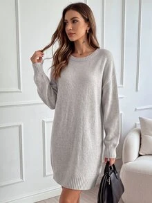 Holdful Holdful Pakaian Musim Gugur untuk Wanita Gaun Sweater Wanita - Light Grey - View 6