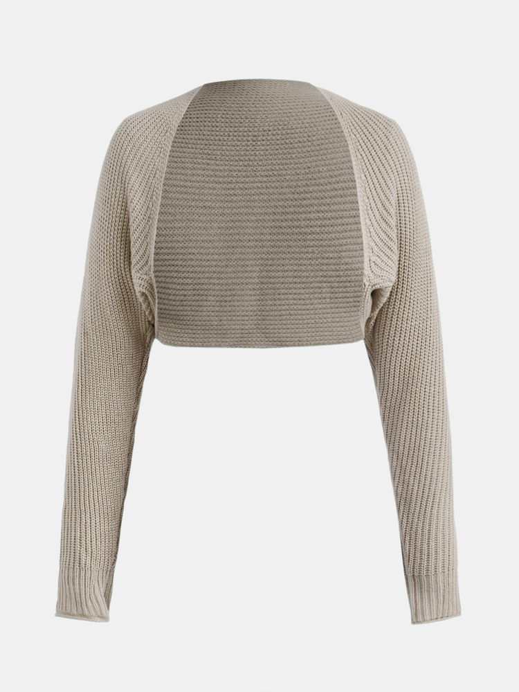 SHEIN Girlism Cardigan Pendek Kasual Serbaguna untuk Remaja Perempuan Warna Abu-abu/Potong/Bergaris/Rajut/Bertekstur/Pelindung Matahari/Pakaian Sehari-hari/Cardigan untuk Semua Acara - Grey - View 5