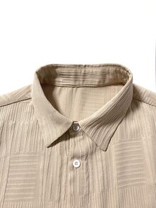 Manfinity Homme Men's Long Sleeve Single-Breasted Casual Pocket Shirt - Khaki - View 4