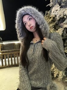 DAZY Women's Long Sleeve Korean Style Autumn/Winter Sweater - Grey - View 2