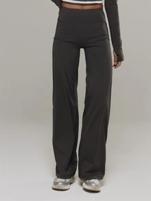 Musera Sport High Rise Wide Leg Seamless Style Coord Trouser Active Outdoors Workout Gym Terra Peak - Black - View 2