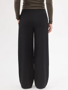 KÆRIA Hus High Waist Flat Front Wide Leg Suit Pants - Fluid Tailoring - Black -  Tailored, Minimalist - Black - View 2