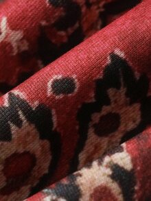 DAZY Red Pattern All-Over Print Loose Fit Long Sleeve Sweatshirt - Red - View 3