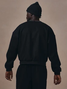 Baseball Inspired Tailored Jacket Crop Fit "MUSERO" Chest Embroidery Co Ord Jacket Only Autum Winter Essentials - Black - View 4