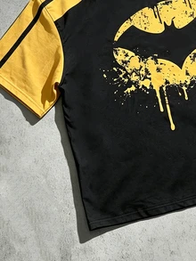 BATMAN X SHEIN Manfinity EMRG 男士街頭風休閒寬鬆版型T恤 - 彩色 - 查看 3