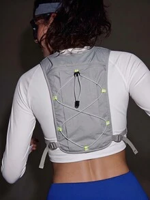 WanderVale Buckle Honeycomb Breathable Mesh Outdoor Vest Jacket - Grey - View 2