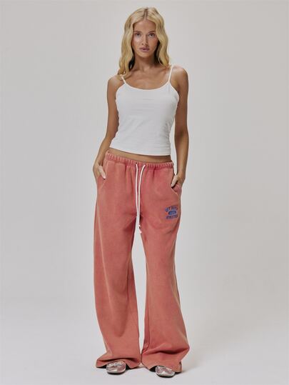 MUSERA Pantalón Jogger Rojo con Gráfico Bordado, Cintura con Cordón, Ajuste Holgado, Lindo, Diario, Vintage Y2K, Regreso a la Escuela, Primaria