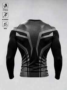 Manfinity BATMAN X SHEIN Men's Bat Print Raglan Long Sleeve Sports T-Shirt - Multicolor - View 2