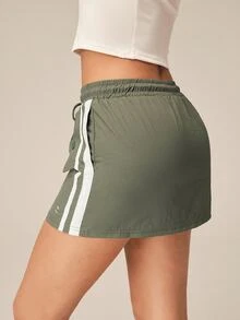 OutZeal Women Outdoor Skirt Workout Gym Water-Resistant Lightweight Drawstring Waist Summer Outdoor Bottom - Army Green - View 6