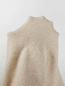 SHEIN New Chinese Style Frog Button Knit Vest, Women Crew Neck Sleeveless Slim Fit Knit Waistcoat Outerwea - Apricot - View 6