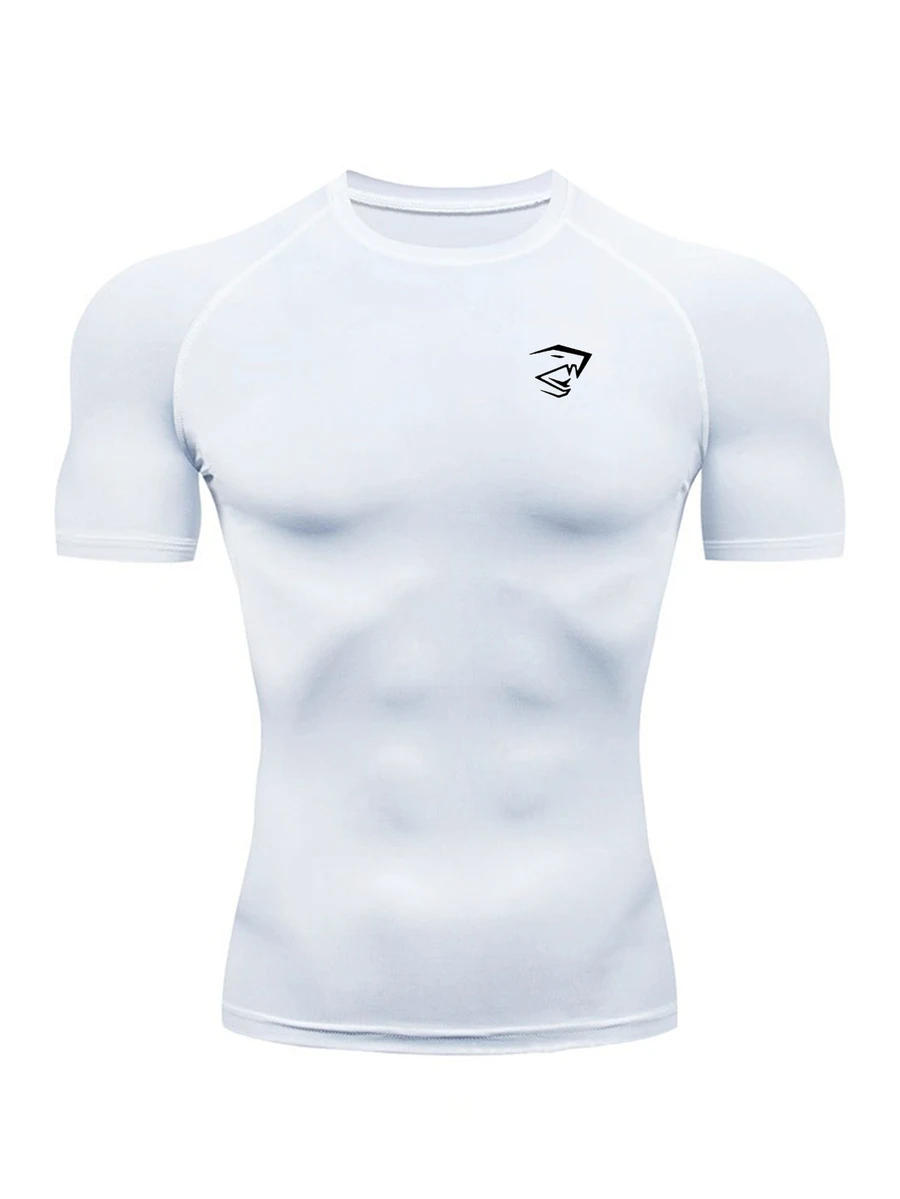 Gym Rark Men's Crew Neck Casual Versatile Daily Wear Sports T-Shirt - White - View 1