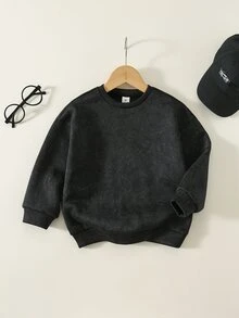 SHEIN 小男孩字母圖案休閒日常長袖運動衫 - 彩色 - 查看 2