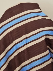 Doze Lane Striped Print Button-Up Long Sleeve Cardigan & Long Pants Women's Pajama Set - Multicolor - View 7