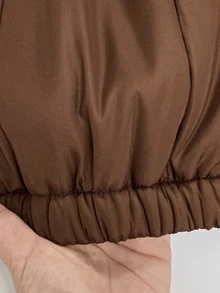 Rusticease Women's Solid Color Double-Breasted Long Sleeve Casual Winter Coat - Brown - View 5