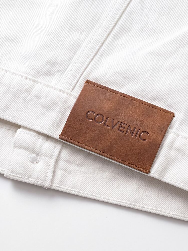 Colvenic Men's Streetwear Casual White Denim Jacket - White - View 6