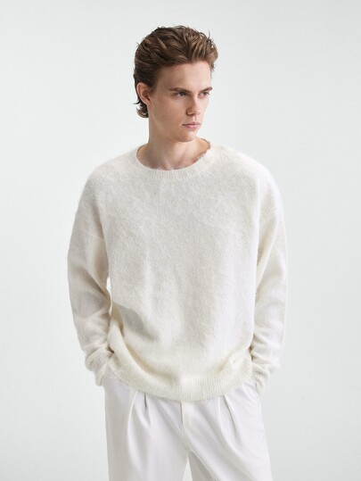 RONVEXI Men's Solid Color Casual Versatile Daily Wear Long Sleeve Sweater