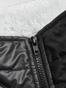 Editum Women's Winter Padded Coat With Pockets And Zipper Long Sleeve - Black - View 7