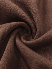 Holdful Holdful Women's Autumn Solid Color Round Neck Lace Cuff Patchwork Casual Dress - Coffee Brown - View 5