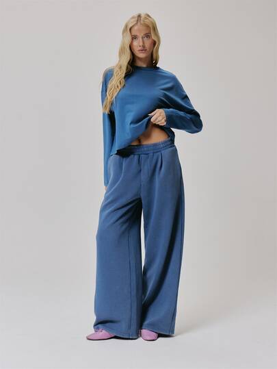MUSERA Elasticated Waist Pleated Style Loose Fit Straight Leg Jogger Cute Daily Vintage Y2K Back To School Primary