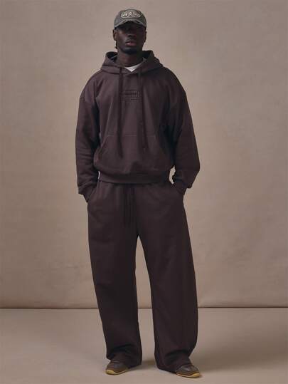 Musero Joggers de jersey minimalistas con pierna barril y cordón grueso, conjunto de joggers solo, esenciales de otoño e invierno