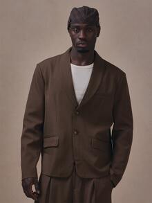 Musero Oversized Blazer With Slim Lapel Welt Pocket Co Ord Blazer Only Autum Winter Essentials - Brown - View 1