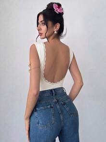 Firerie 女款優雅浪漫蕾絲拼接連身衣，適合派對、度假 - 杏色 - 查看 6
