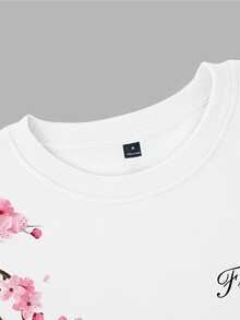 Daypath Men's Letter & Floral Pattern Casual Everyday Long Sleeve Sweatshirt - White - View 8