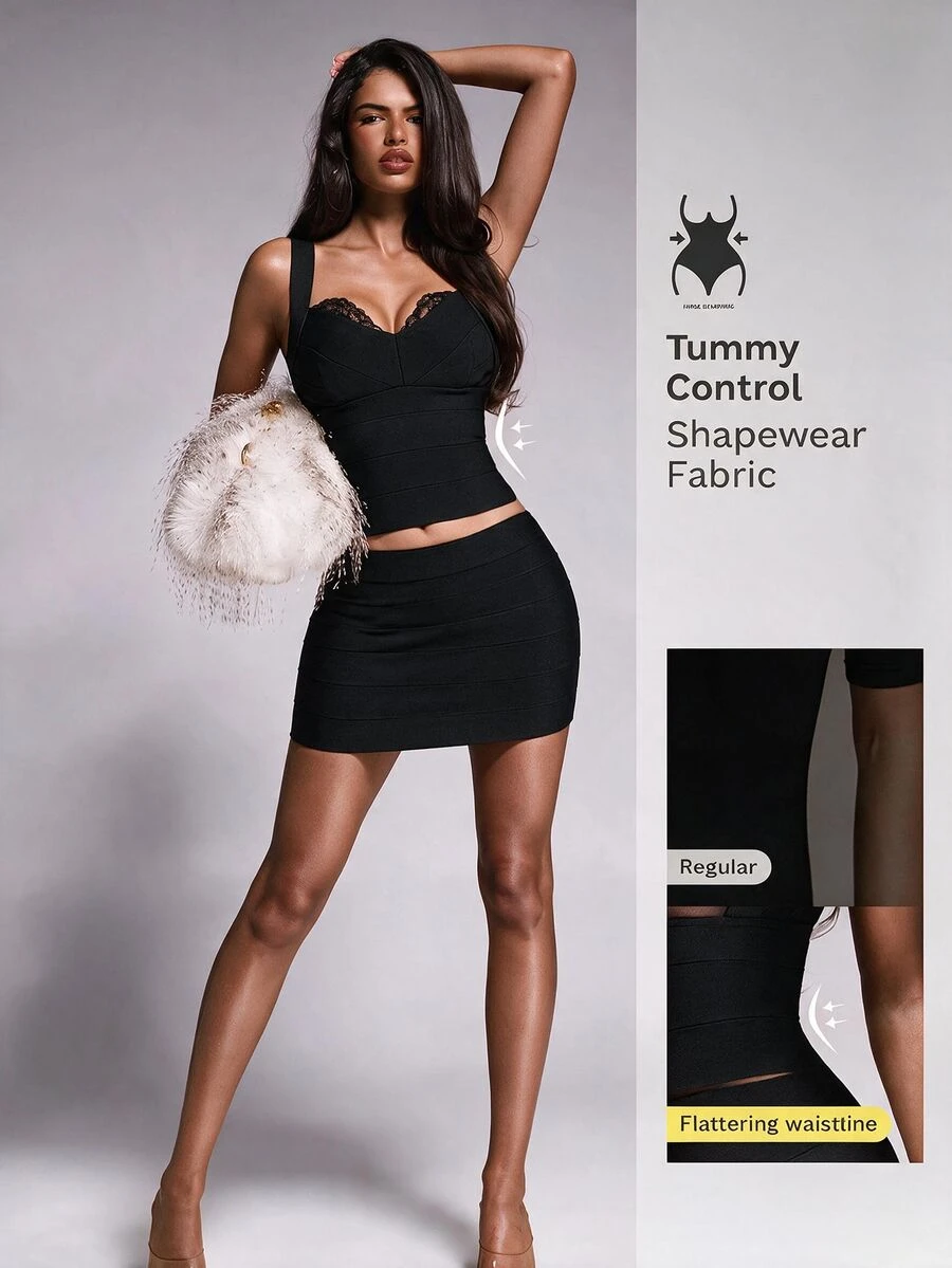 Nuvra Sexy Camisole Top With Cinched Waist, Suitable For Outerwear, Inner Layer And Commute, Women's Top - Black - View 1