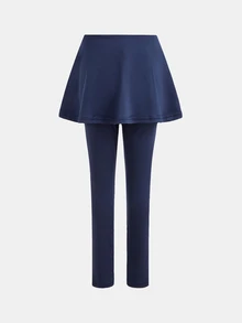 Young Girl Young Girls Young Girl Knitted Elastic Leggings Winter Skirt Bow Print Casual Daily Versatile - Royal Blue - View 2