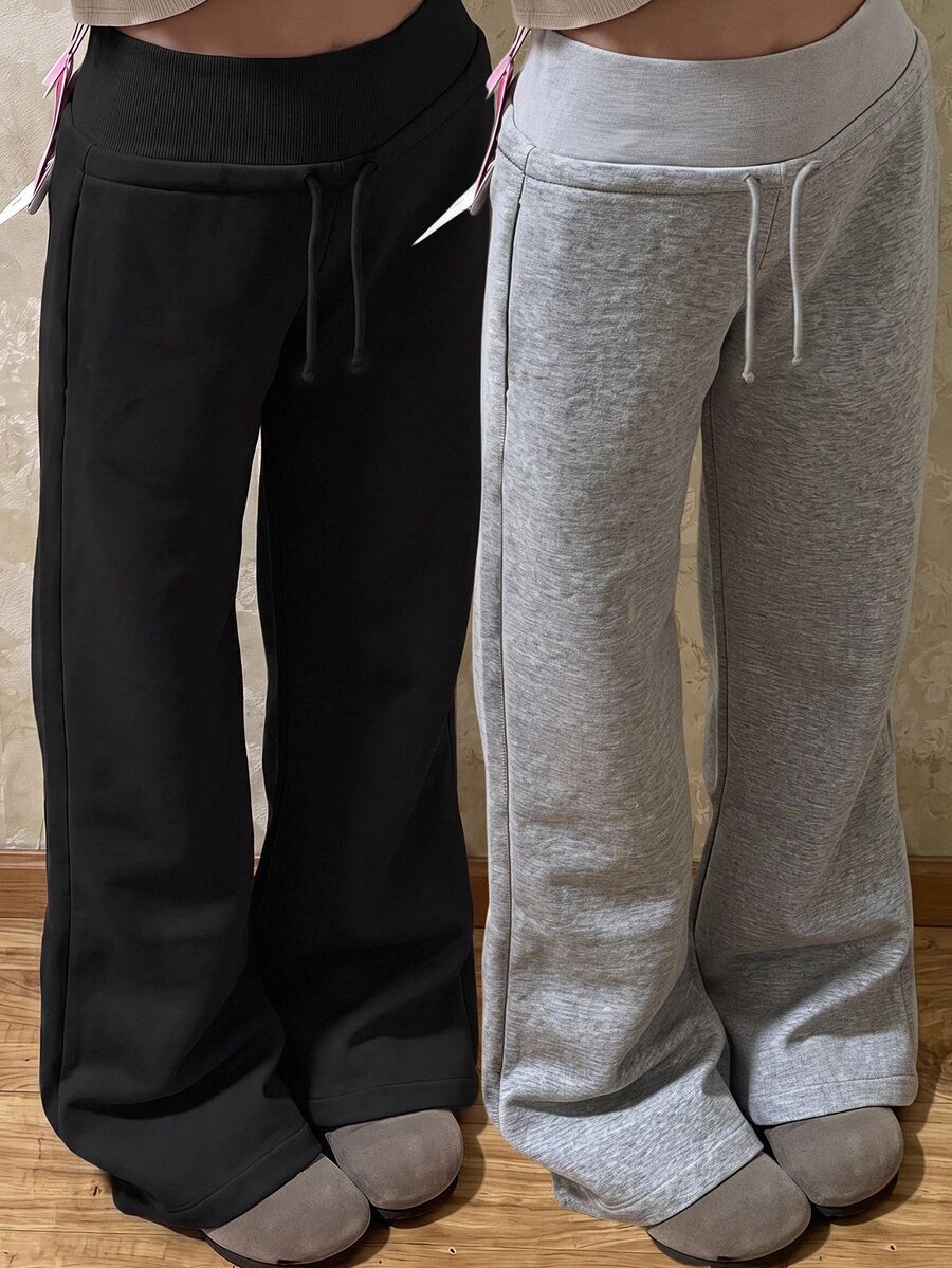 SHEIN 2PCS Teen Girls Pants - Multicolor - View 1