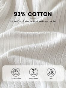 SHEIN 4件組男嬰簡單基礎純色羅紋紋理長袖圓領上衣多件套，適合日常穿著，春秋款 - 白色 - 查看 8