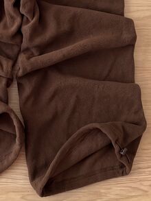 Rusticease Women's Solid Color Drawstring Waist Pocket Loose Casual Long Pants - Coffee Brown - View 5