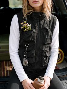 WanderVale Women's Solid Color Casual Versatile Daily Outdoor Vest - Black - View 4