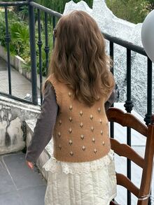DAZY Infant/Toddler (Girl) Colorblock Korean Style Casual Layered Sweater, Autumn/Winter - Camel - View 2