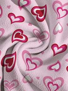 PopScrub Fun Heart Pink Double Layer Heart Women's Scrub Uniform Top - Multicolor - View 5