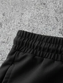 Ironwick Men's Drawstring Waist Coconut Tree Pattern Casual Daily Travel Sports Long Pants - Black - View 5