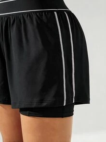 SHEIN Velisys 女款高腰瑜伽短褲多件組，休閒健身瑜伽短褲，高腰收腹跑步短褲 - 彩色 - 查看 7