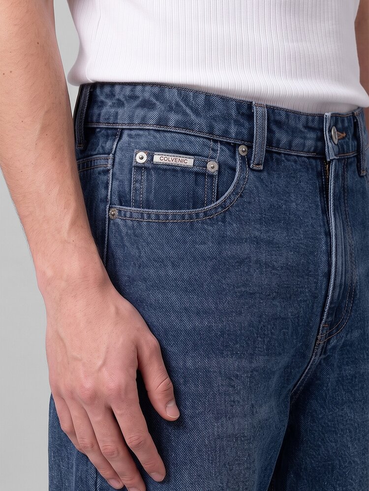 Colvenic Men's Street Style Casual Blue Jeans - Medium Wash - View 6