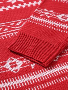 Manfinity Hypemode Men's Crew Neck Long Sleeve Striped Casual Versatile Sweater - Red - View 6