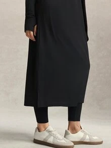 Activina Women's Solid Color Hooded 2 In 1 Sports Dress - Black - View 6