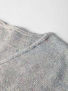 GlowEve CURVE Plus Size Women's Lace Patchwork Casual Versatile Long Sleeve Sweater - Grey - View 7